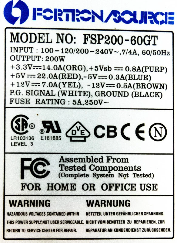 NETZTEIL FORTRON FSP200-60GT ATX 200W - Bild 3 von 3