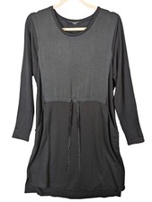 Simply Vera Wang Women size L Sheath Dress Black Color Block Stretch Lagenlook