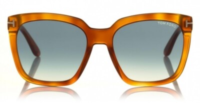 New Tom Ford Amarra FT TF502 53W Square Crystal Brown/Blue  display picture 1