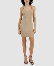 Guess Women's Brown Rae Scuba Sweetheart-Neck Mini Dress Size XL