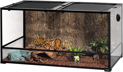 Premium 120 Gallon Reptile Terrarium - Sliding Door and Enhanced Ventilation
