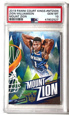 2019 COURT KINGS RARE MOUNT ZION PSA GEM MINT 10 ZION WILLIAMSON ROOKIE PELICANS