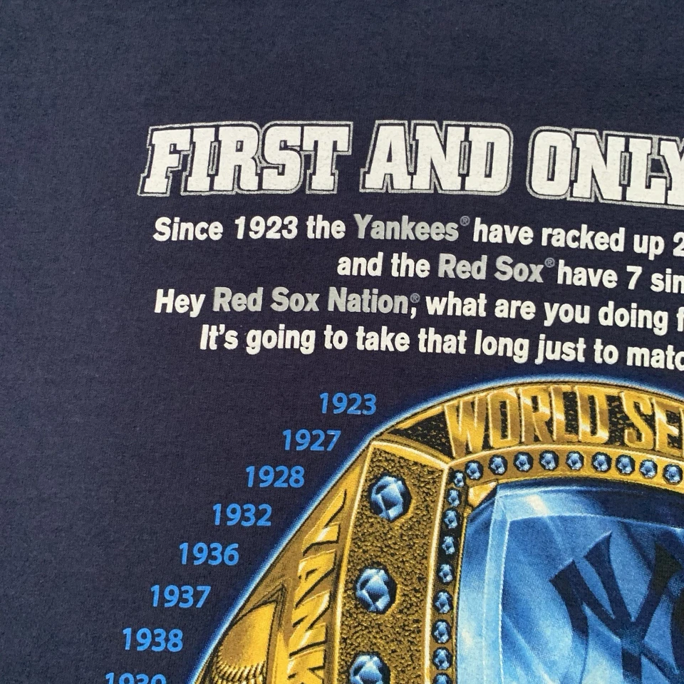 Vintage 2009 New York Yankees Shirt Size 2XL World Series Ring MLB Champions - Image 3 of 4