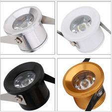 5pcs Round 1W Indoor Recessed LED Cabinet Light Mini Ceiling Spotlight + Driver