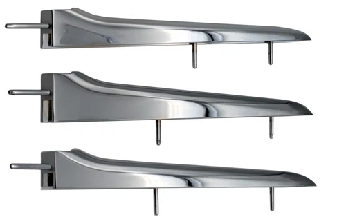 1958-1961 Corvette Side Spears - Set of 6 w/ Mounting Hardware & Supports - New