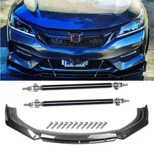 Front Bumper Lip Splitter Spoiler Carbon Fiber Strut Rod For Honda Accord C