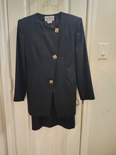 Vintage 1980s Womens Skirt Suit Oleg Cassini Size 8 100 Pure Wool