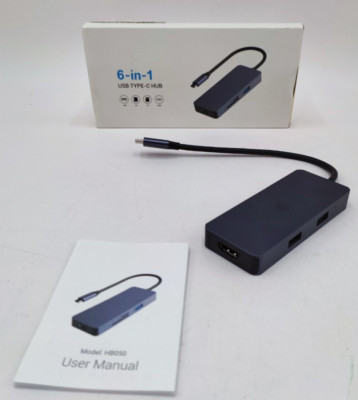 Docking Station 6-in-1 with 4K HDMI Compatible with MacBook HB050 Ayclif USB C Hub