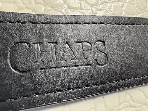 Chaps Ralph Lauren Belt Women Small Black Faux Leather Covered Buckle Silver - Picture 9 of 16