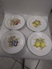 Lillian Vernon Decorative Plates Fruit Design Made In Italy Set Of 4 ~ 8"