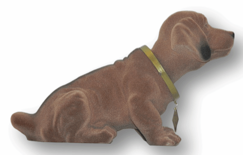Wackel Dackel Figur Hund Dackel Wackelfigur H 18 cm groß stehend mit Wackelkopf - Bild 5 von 5