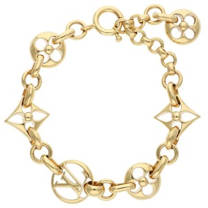 Authentic AUTH LOUIS VUITTON CRAZY IN LOCK BRACELET M69583 GOLD PLATED F/S