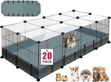 20 Panels Small Animal Playpen 48" x 24" x 16" Pet Playpen W/ Waterproof Mat C C