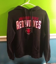 Arkansas State Red Wolves Women's Pullover Black Sweatshirt Hoodie Size Medium