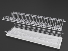 Klappbarer Geschirrtrockner 80 mit St&auml;nder, wei&szlig;-metallic