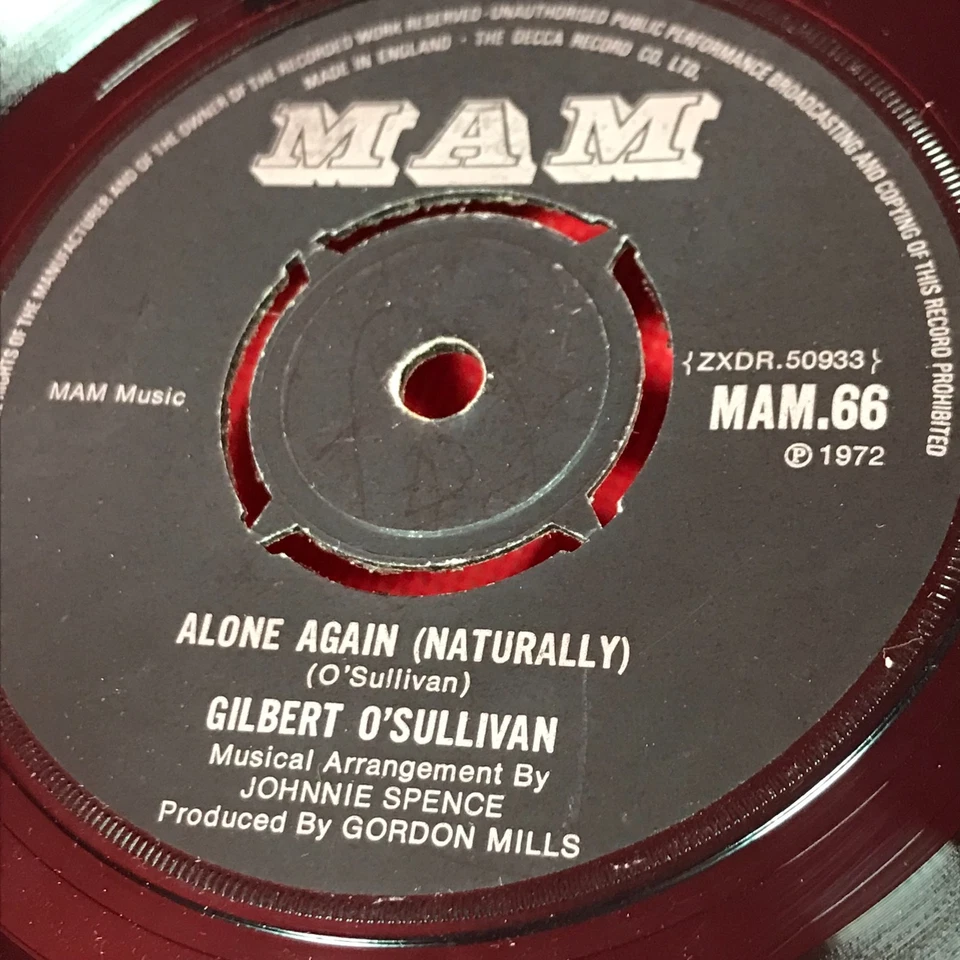 GILBERT O'SULLIVAN Alone Again Naturally 1972 UK 7" vinyl single original 45 - Image 4 of 4