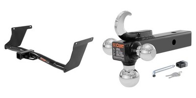 CURT Trailer Hitch 2in Receiver, Multi-Ball Mount w/ Hook & Hitch Lock Kit 13131