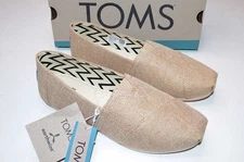 NEW Toms Alpargata Slip-On Flats Natural Undyed Heritage Canvas - Womens Size 8