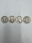 90% Silver Quarter Lot (4) - "S" Mint Standing Liberty & 1936, 1943, 1957