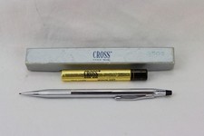 Cross Classic Chrome Pencil, 3503, W/ Box, Papers  Tube of Leads