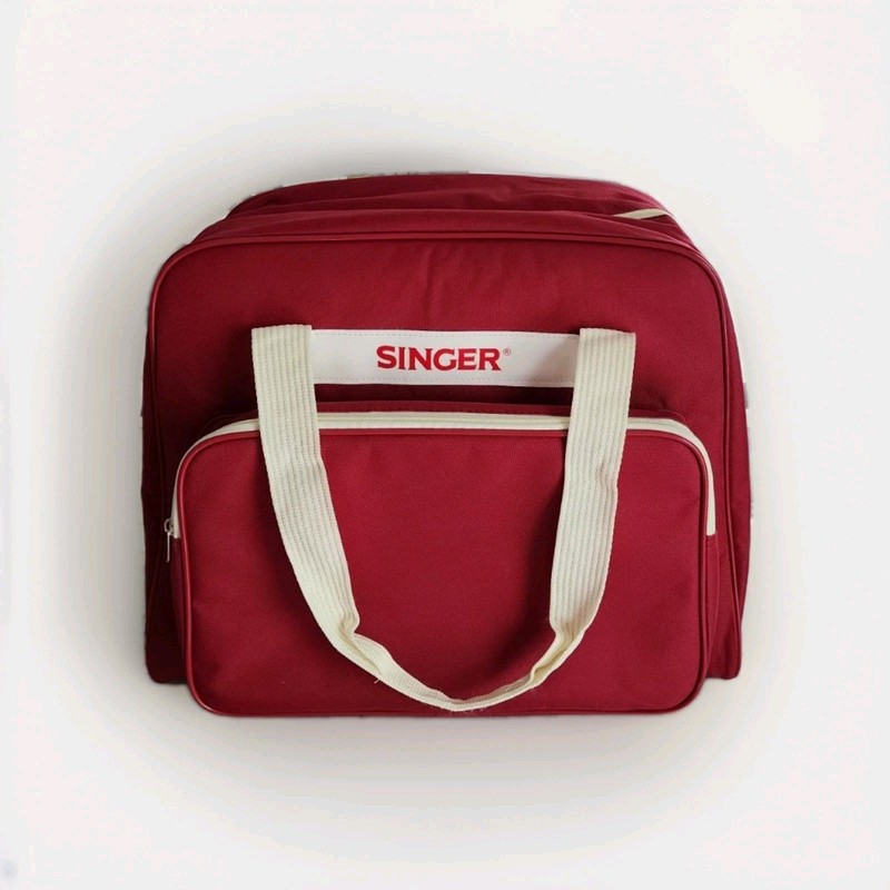 NEW SINGER Universal Canvas Tote Sewing Machine/Serger Bag - Brick Red