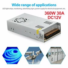 AC 100-240V to DC 12V 30A 360W Voltage Transformer Switch Power Supply Converter