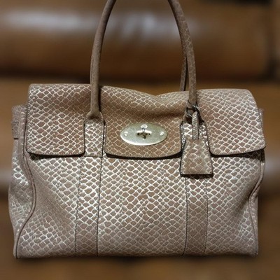 Mulberry Del Rey Bayswater Mini Boston Tasche Leder Drehverschluss Authentisc...