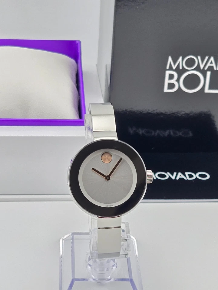 Reloj Movado para mujer con esfera plateada audaz de acero inoxidable - 3600194 (precio de venta sugerido por el fabricante 495 USD) Foto 2 de 4