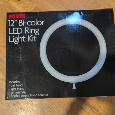 Sunpak 12'' Bi-Color LED Ring Light Kit - VL-LED-162-12RL - Black Never opened!