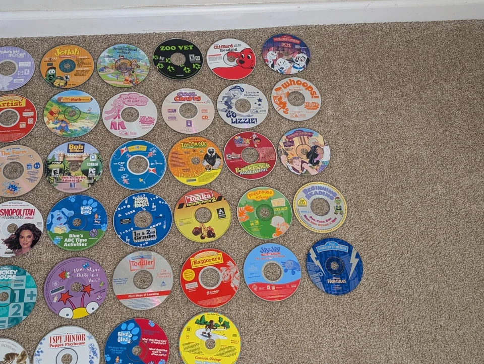 Lote de 55 Juegos Educativos Niños Windows PC Disney Nickeloden CD-ROM De Colección Años 90 Foto 4 de 4