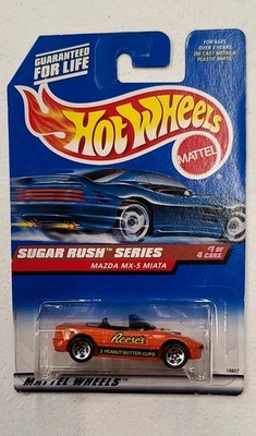 Hot Wheels 1998 Sugar Rush Series #741 Mazda MX-5 Miata Orange w/ 5SPs REESE'S