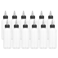 12Pcs 5oz/150ml Squeeze Bottles Clear Dispensing Bottles with Cap