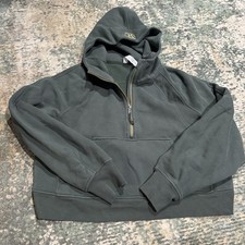 LULULEMON SCUBA OVERSIZED HALF ZIP HOODIE LEGACY GREEN GOLD SZ M/L