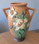 LARGE Roseville Pottery Tan Magnolia Floor Vase 96-12 EXCELLENT Condition 12.5"H