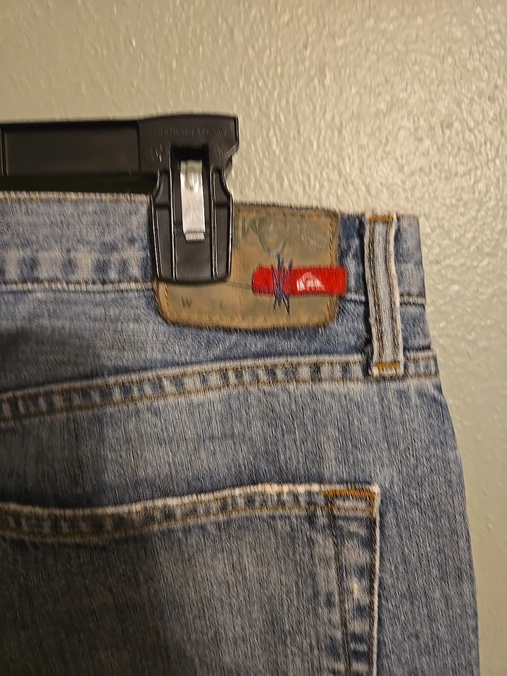 Quiksilver Reese FORBES Straight Y2K Denim Jeans Skate VINTAGE Men's 34x32 - Image 3 of 4