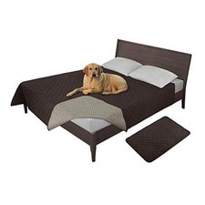 100 Waterproof Dog Bed Cover, Non-Slip Pet Blanket for 68x82 in Chocolate