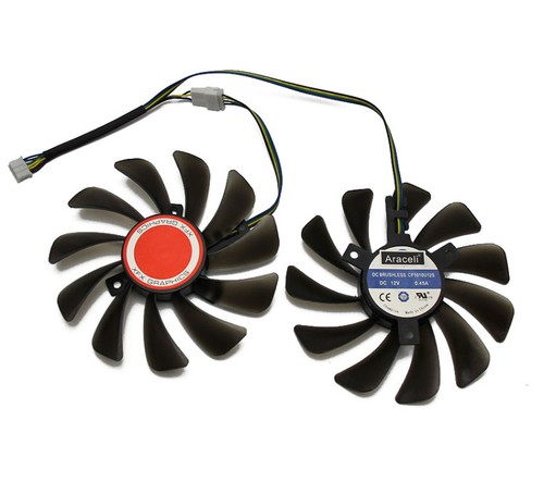 Pair Fans Cooling Fan For XFX RX 580 590 RX580 RX590 GPU Card FDC10U12S9-C - Afbeelding 4 van 6