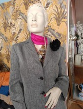 Damen BiBA Elegante Stretch Jacke Blazer mit SEIDE + SCHURWOLLE Größe 44 XL TOP!