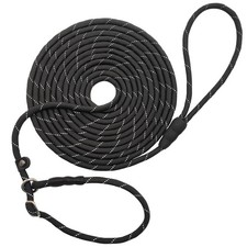 10FT / 15FT / 20FT Slip Lead Dog Leash, Reflective 1/3  Rope Leash Long Train...