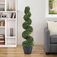 2pcs Artificial Spiral Twist Topiary Tree Premium Quality Boxwood Potted Plants