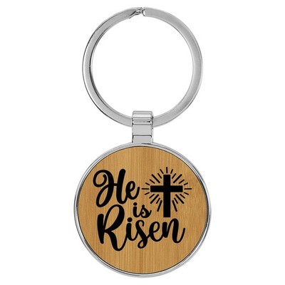 Enthoozies He Is Risen Religious Laser Engraved Leatherette Keychain Backpack
