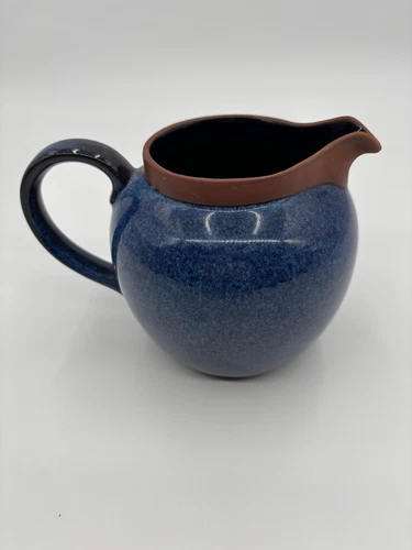 Suffolk Tableware Henry Watson Pottery Blue Stoneware Spouted Speckled 5”Pitcher