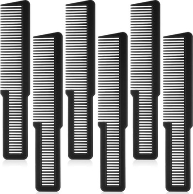 6 Peines Profesionales para Barbero Corte de Cabello Estilo Flat Top Color Negro