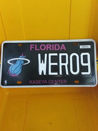 Miami Heat Florida Kaseya Center License Plate Expired tag WER09