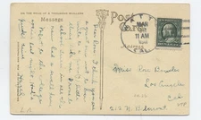 1911 Watts CA 4-bar on postcard DPO [h.7287]