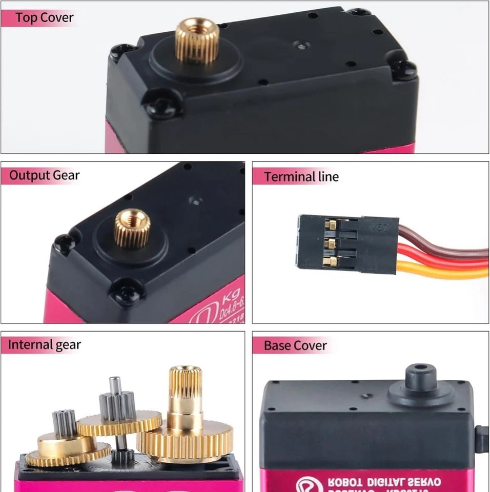 Full Metal Double Digital Servo 20KG High Torque 180 Degree Robotics Part - Bild 2 von 4