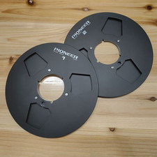 1 Pair 10.5" Black Pioneer Aluminum Take Up Reel for Reel to Reel Tape Recorders