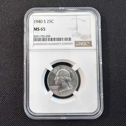 1940-S Washington Quarter NGC MS65 Silver 25¢ Better Date *1001