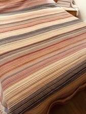 KING 100 COTTON QUILTED Bedspread Coverlet Striped Quilt Home Classics