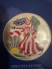2000 American Silver Eagle 1 oz .999 Silver Colorized by Perth Mint COA & Folder